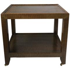 Modern Signed Karl Springer Snakeskin Telephone Side or End Table, 1990 12