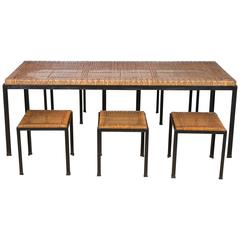Danny Ho Fong Table with Six Matching Stools