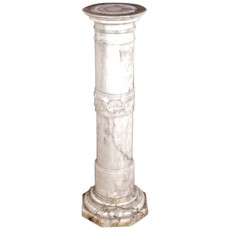 19th Century, Napoleon III Style White Marble Column