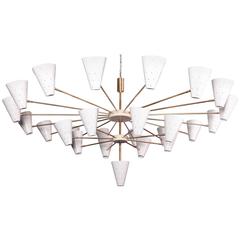 Impressive Brass with Adjustable Metal Shades Chandelier 10