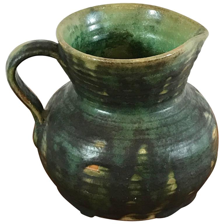 Ceramic Drip Glaze Small Pitcher by Fulper Pottery For Sale at 1stdibs