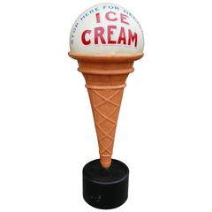 Antique Giant Ice Cream Advertising Sign, Funky Quirky Nostalgic