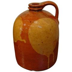 Antique Galena, Illinois Glazed Redware One-Gallon Jug