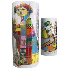 Björn Wiinblad Set of Commedia Dell`Arte Vases by Rosenthal