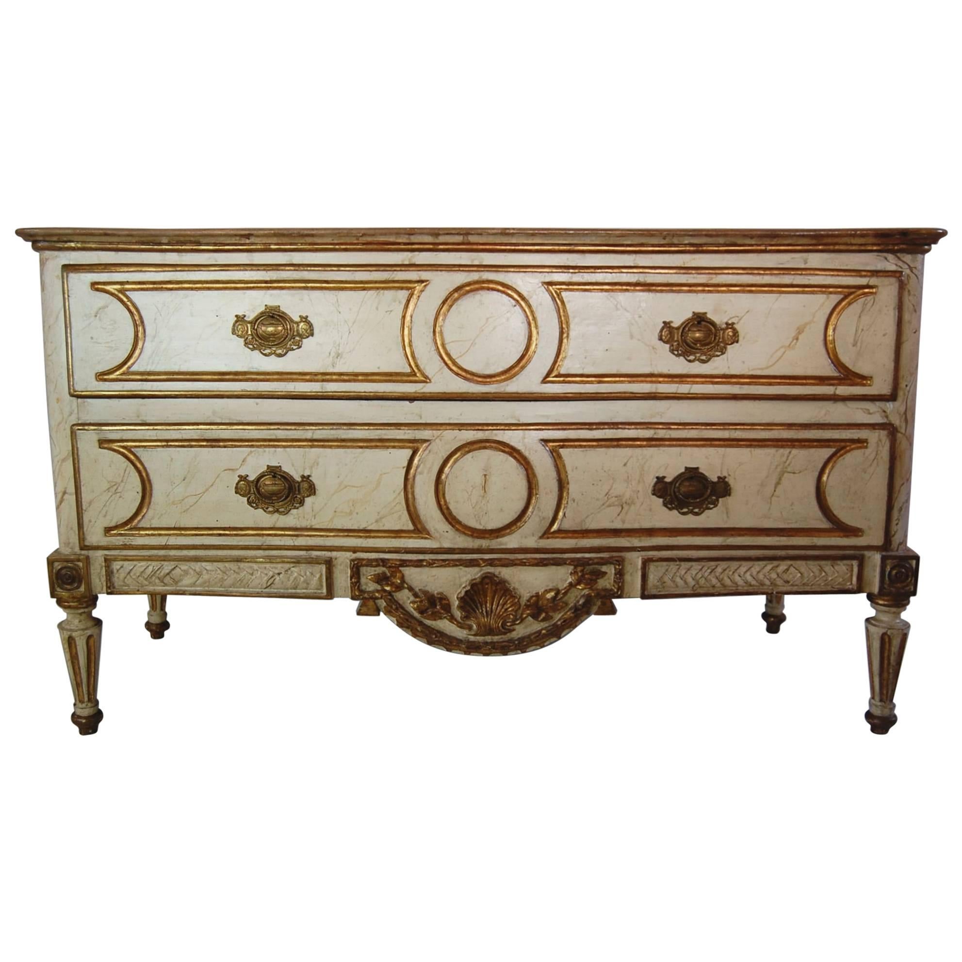 Antique Italian Painted Chest in Original Painted Finish, circa 1800 For Sale