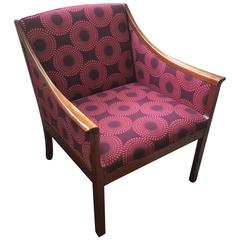 Ole Wanscher for Poul Jeppesen Blond Mahogany Armchair, 1950s Dressed in Knoll