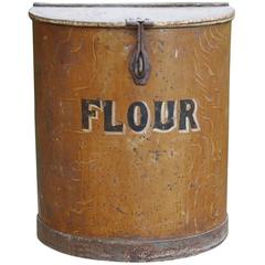 Antique Large Victorian Painted Metal Flour Bin