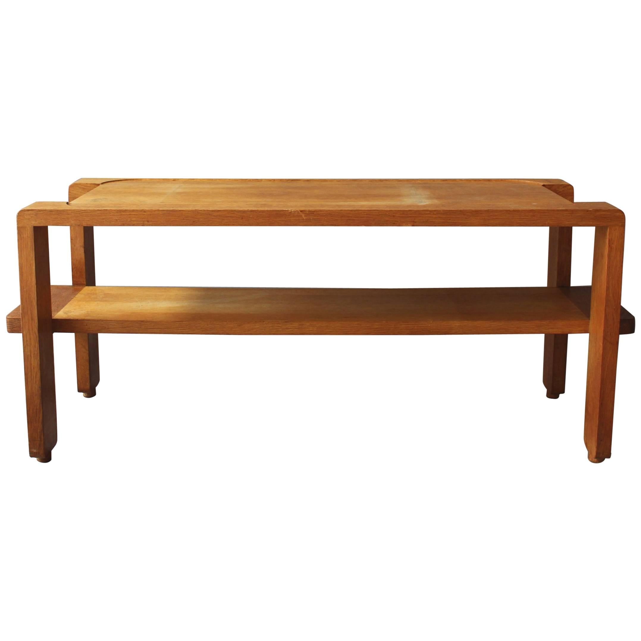 A French 1950s Oak Coffee Table by Guillerme & Chambron