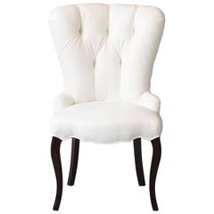 White Glove Leather Tufted Boudoir Chair by Barbara Barry for Baker 9