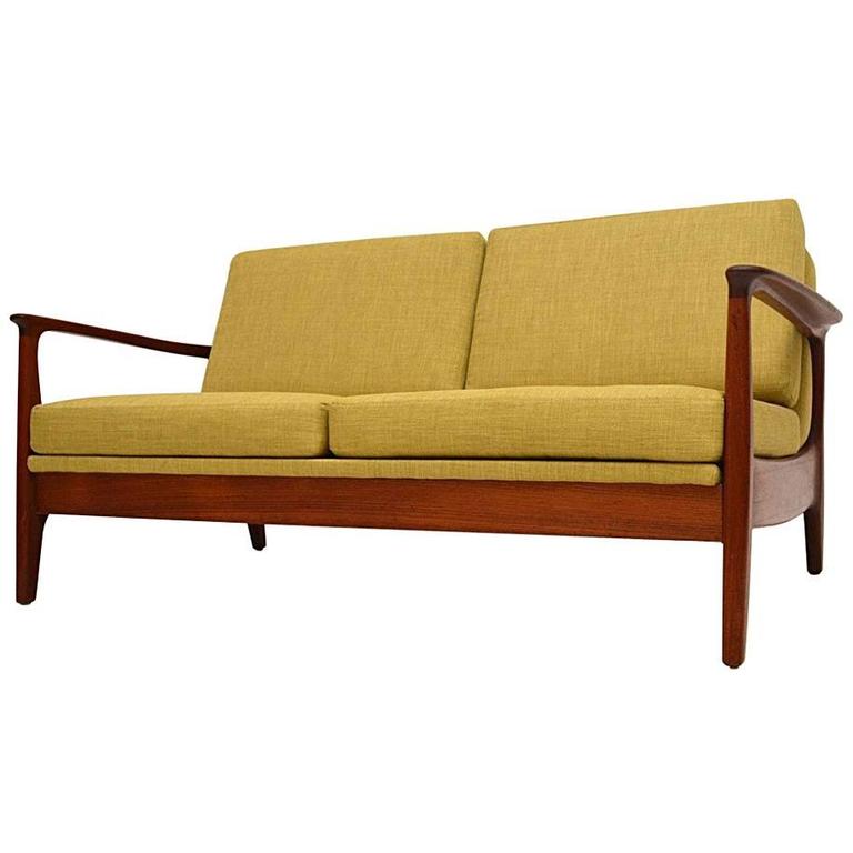 Danish Teak Retro Two Seat Sofa Vintage at 1stDibs danish two seater