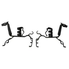 Vintage Iron Horse Sculptures or Candlestick Holders, Spain 7