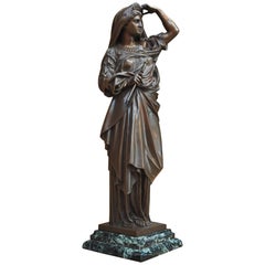 Antique 19th Century Bronze Lady Statue by Albert-Ernest Carrier-Belleuse