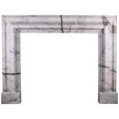 Queen Anne Style Bolection Fireplace in Italian Statuary Marble