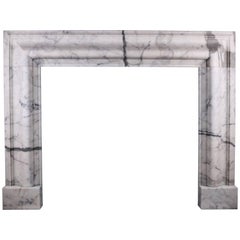 Queen Anne Style Bolection Fireplace in Italian Statuary Marble