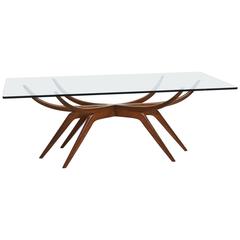 Italian Modern Mahogany and Glass Dining Table, attributed to Carlo de Carli 7