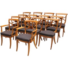 Ensemble de 14 chaises Art Déco françaises par Ernest Boiceau (12 chaises latérales et 2 chaises à bras)