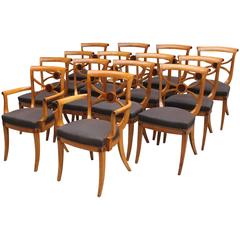 Set of 12 French Neoclassical Style Side and Two-Arm Chairs by Ernest Boiceau 7