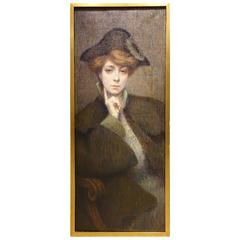 Portrait of Marguerite P. Le Doux Signed Charles Picart Le Doux, 1903