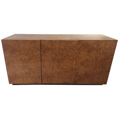 Milo Baughman Attributed Burl Olive Wood Cabinet/Sideboard