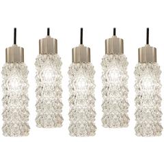 Chrome and Crystalline Faceted Pendant Lights (3 Available) 9