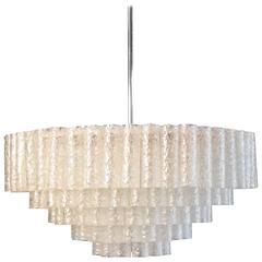 Large Crystal Chandelier by Doria, circa 1960s with Murano Glass Tubes