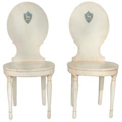 Pair of Unusual Gustavian Chairs in Original Paint