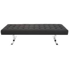 Milo Baughman Style Mid-Century Chrome Bench 2