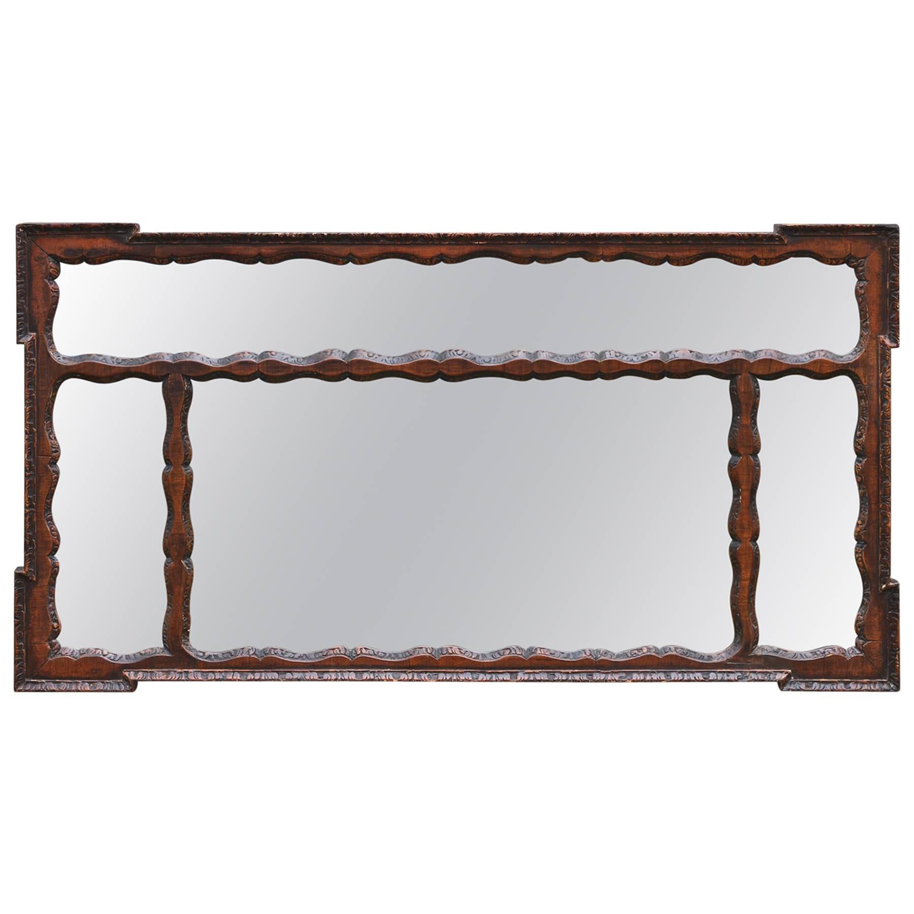 Carved Spanish Colonial Mantle Mirror For Sale