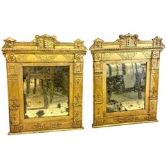 Antique Pair of Late 18th Century French Directoire Gilt Mirrors