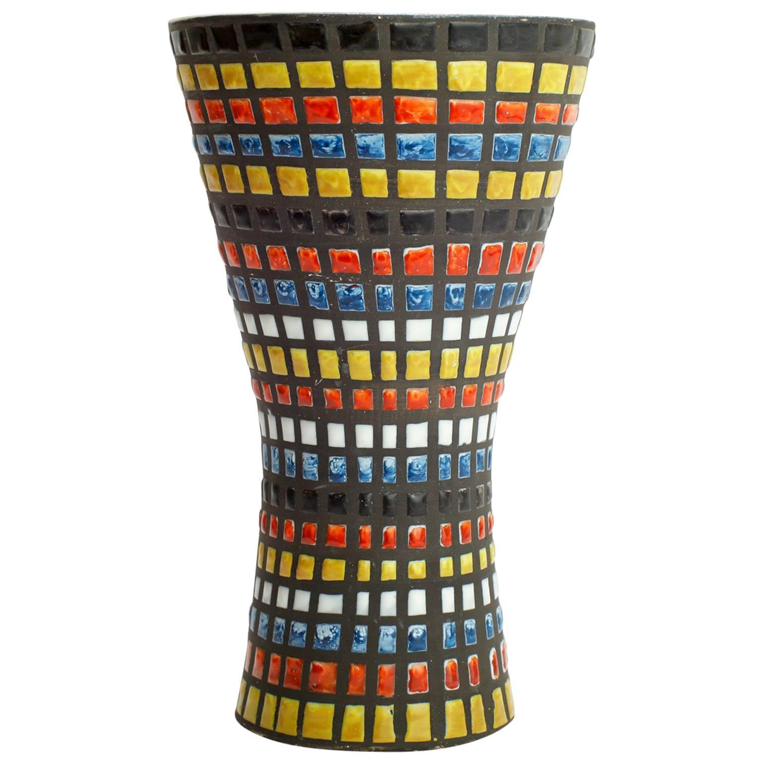 Vase Diabolo Roger Capron Vallauris:: France:: années 1950
