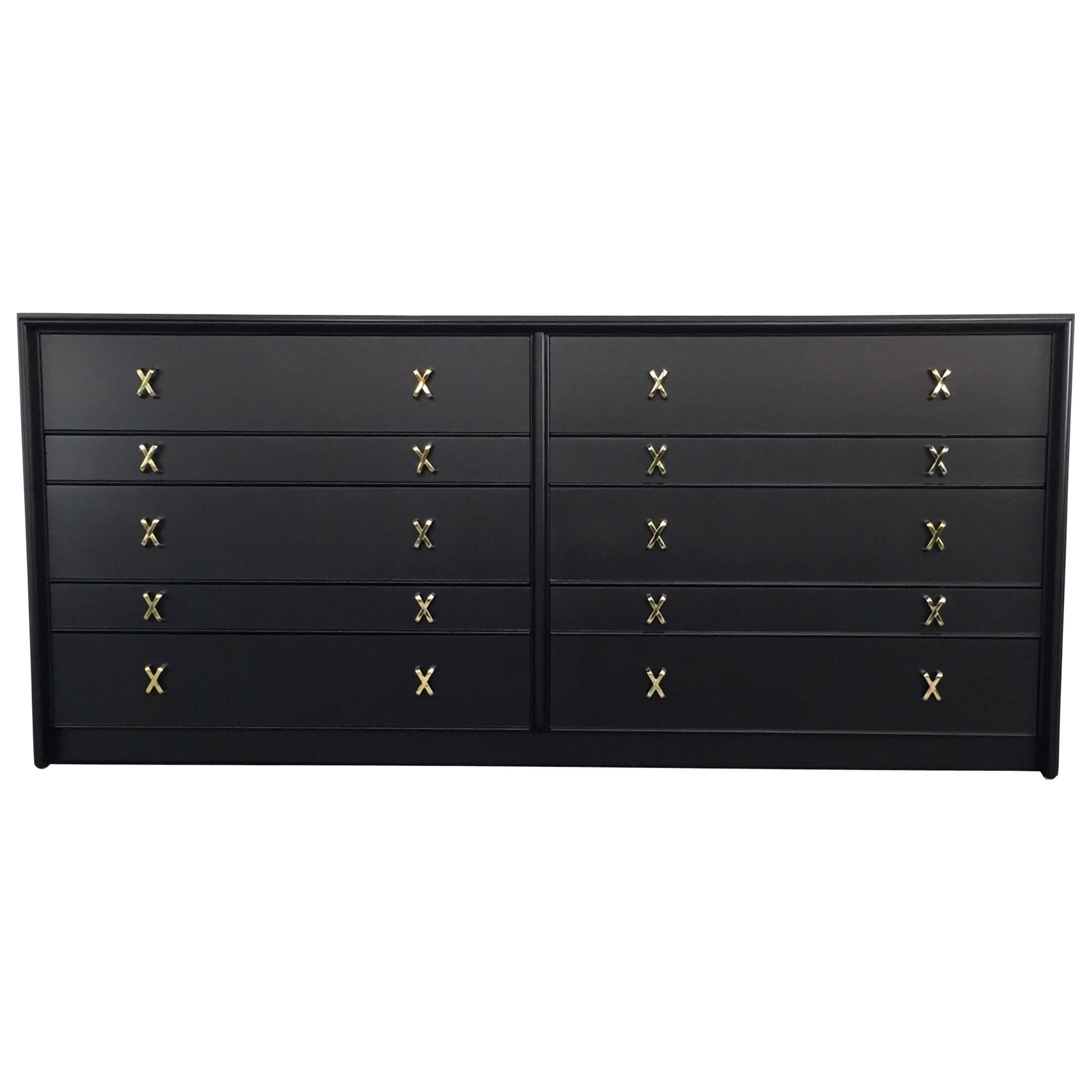 Paul Frankl Ten-Drawer Ebonized Dresser Mid Century