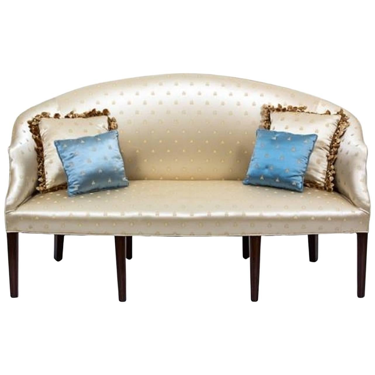 George III Style Mahogany Upholstered Settee, Early 20th Century
