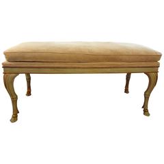 19th Century Italian Painted and Gilt Wood Bench 5