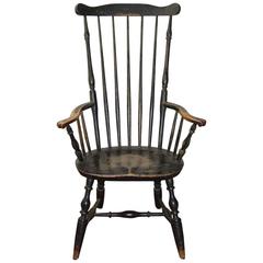 Green-Painted Fan-Back Windsor Armchair