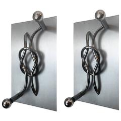 Pair of Large Sculptural 1970s Italian Wall Lights 6