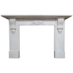 Statuary White Marble Antique Fireplace Mantel