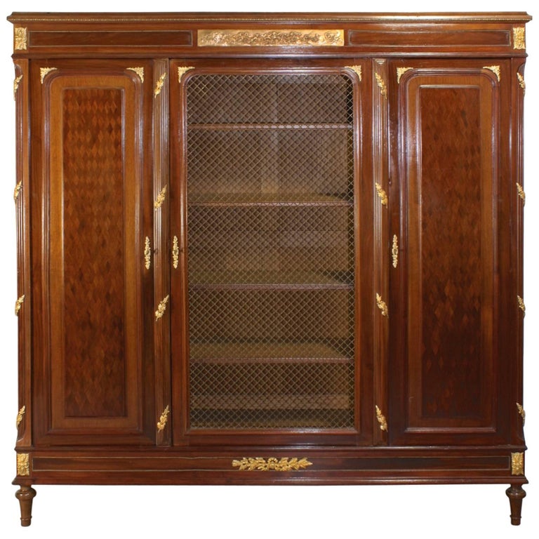 French Louis XVI Style Mahogany Bibliotheque at 1stDibs