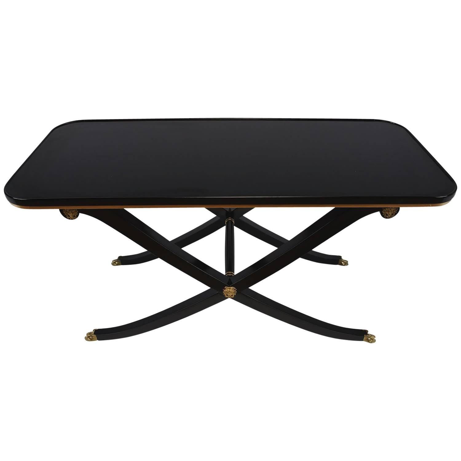 French Empire Style Ebonized Coffee Table