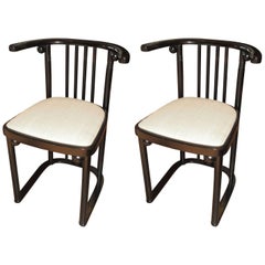 Pair of Re-Edition Series 728 Chairs Originaly Desiged Josef Hoffmann