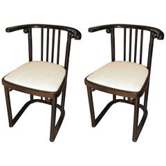Pair of Re-Edition Series 728 Chairs Originaly Desiged Josef Hoffmann 8
