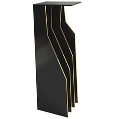 MMXVI CS3 Slated Wood and Brass Contemporary Console Table 11