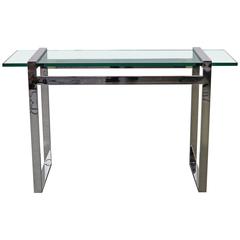 Cy Mann Chrome and Glass Console Table