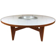 Rare Early Transitional George Nelson Round Coffee Table with Planter