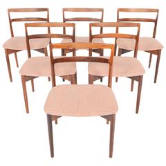 Set of Six H.W. Klein for Bramin Rosewood Dining Chairs