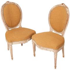 Pair of Georges Jacob Chairs, Paris, France, Louis XVI-Style, Stamped circa 1765