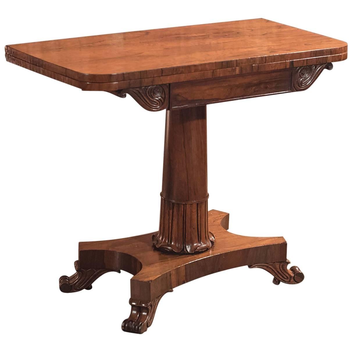 19th Century Antique Card Table, Victorian Rosewood Table