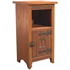 Vintage Mid-20th Century Arts & Crafts Oak Bedside Cabinet