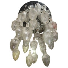 Murano Glass Chandelier Pendants Attributed Venini Design