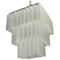 Vintage Murano Chandelier Glass  Tubes  Italian Design Cascade 1960s Mid-Century