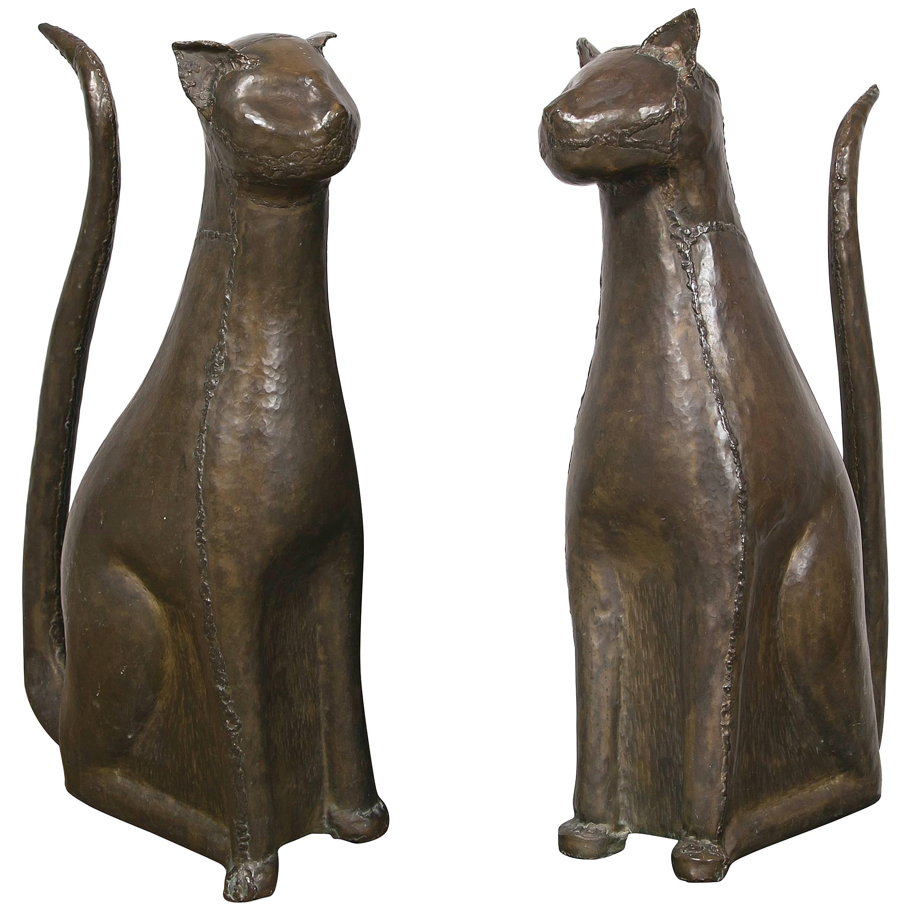 Elegant Pair of Egyptian Style Cats, 1960